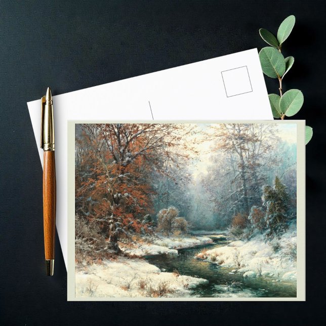 Winter River Landschaft Postkarte (Von Creator hochgeladen)