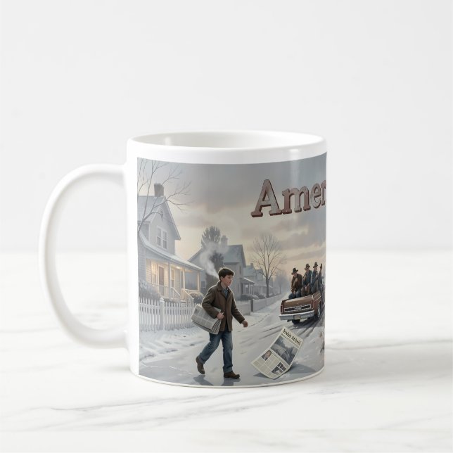 Winter Road Jukebox Americana Memory Tasse (Links)