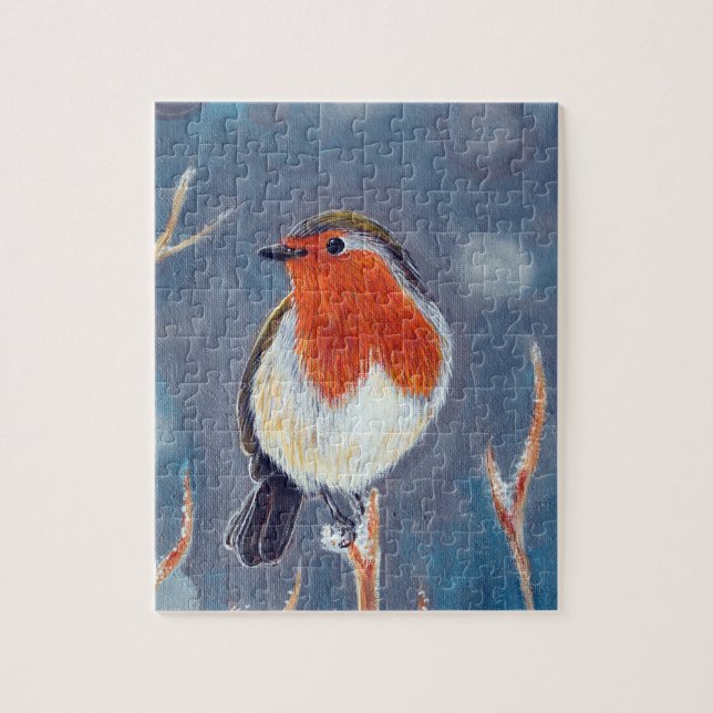 Winter Robin Painting (Vertikal)