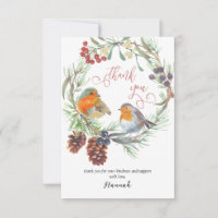 Winter Robin und Kalligraphie des Kiefernwaldes
