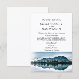 Winter Rocky Mountain Lake Hochzeit Einladung