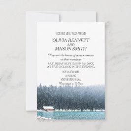 Winter Rocky Mountain Lake Hochzeit Einladung