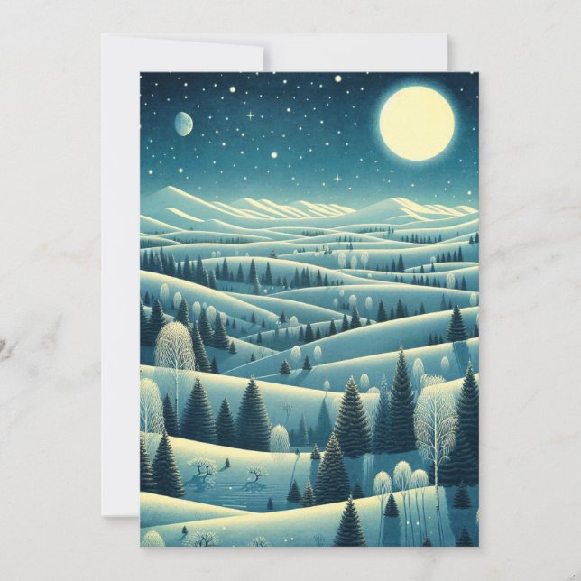 Winter-Rolling Hills Feiertagskarte (Vorderseite)