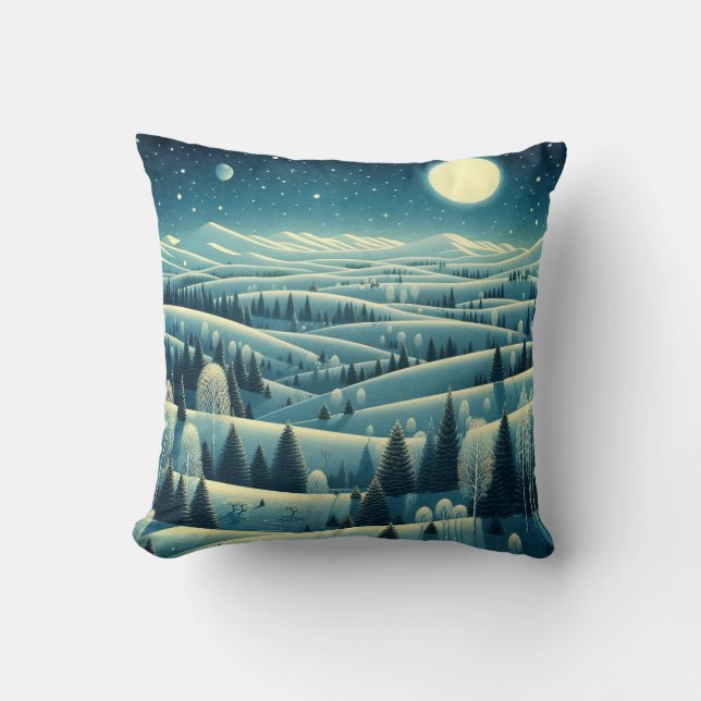Winter-Rolling Hills Kissen (Vorderseite)