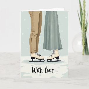 Winter-Romantik-Schlittschuhe Karte