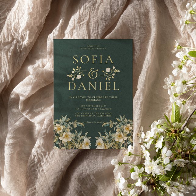 Winter Romantische Florals Hochzeit Einladung (Von Creator hochgeladen)