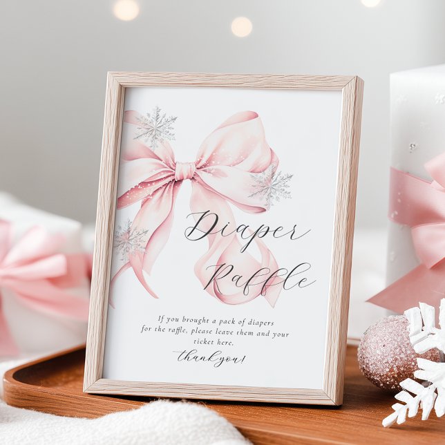 Winter Rosa Bogen Windel-Raffle-Tischschild Poster (Von Creator hochgeladen)