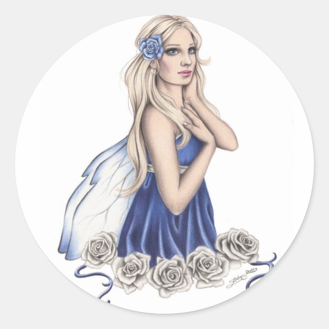 Winter Rose Fairy Sticker (Vorderseite)