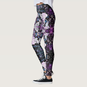 Winter Rose und Schmetterlinge - schön - Leggings