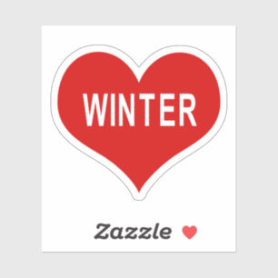 WINTER Rote Liebe Herz Vinyl Sticker