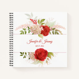 Winter Rote Rosen & Greenerity Wedding Guest Book Notizbuch