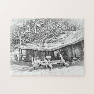 Winter Rural Scene Barn & Rake - Tennessee Foto