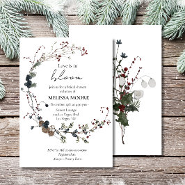 Winter Rustic Boho Love Is In Bloom Bridal Shower  Einladung