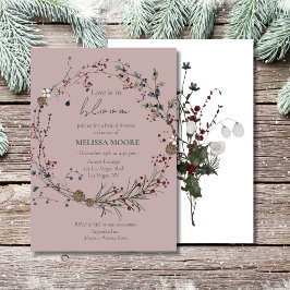 Winter Rustikale Boho Liebe ist im blühenden Braut Einladung