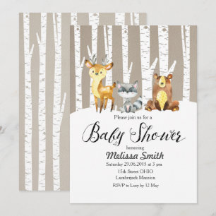 Winter-rustikale WaldBabyparty-Einladung Einladung