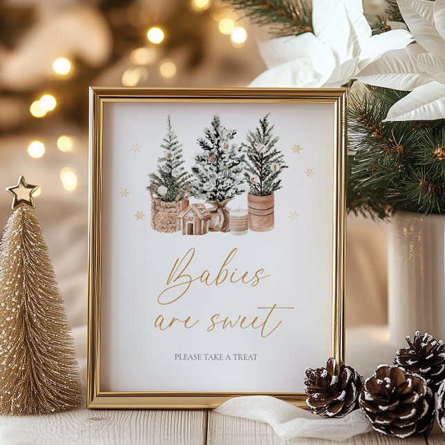 Winter Rustikale Weihnachtsbäume Babies sind süß Poster (Von Creator hochgeladen)