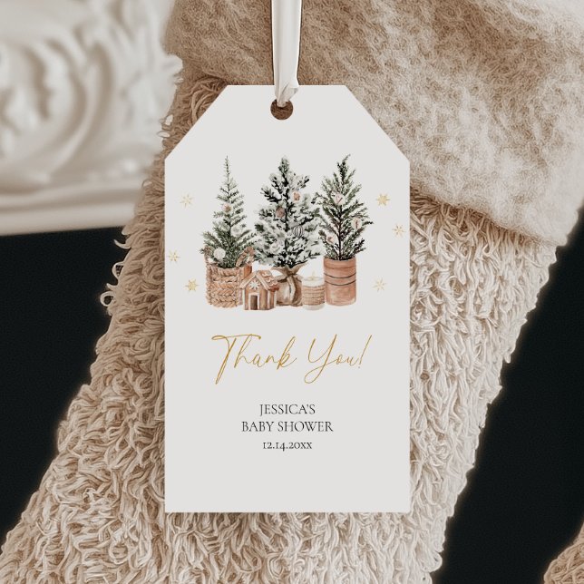 Winter Rustikale Weihnachtsbaumen Vielen Dank, das Geschenkanhänger (Von Creator hochgeladen)