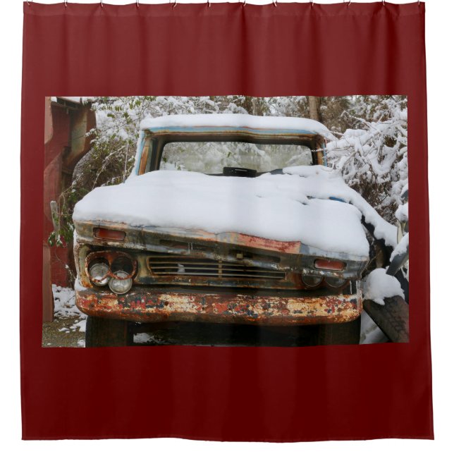 Winter Rusty Truck Duschvorhang (Vorderseite)