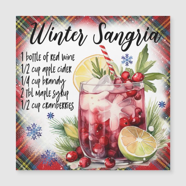 Winter Sangria MagnetRezept Karte (Vorderseite)