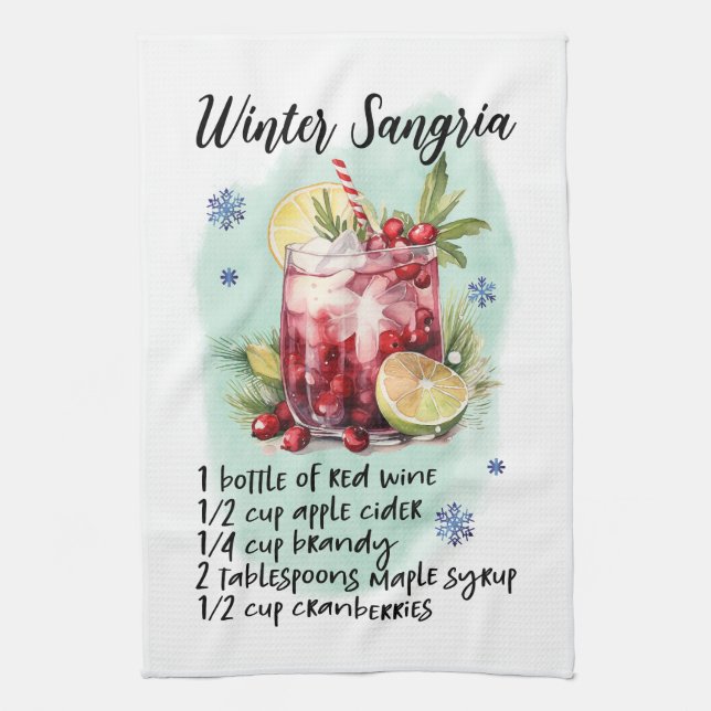 Winter Sangria Rezept Kochen Essenziell Geschirrtuch (Vertikal)