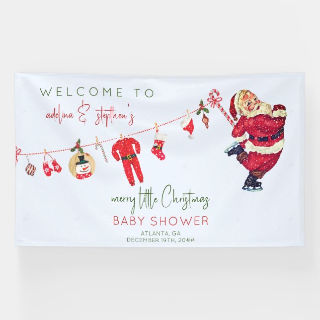 Winter Santa Baby Kleine Weihnachtsdusche Banner (Horizontal)