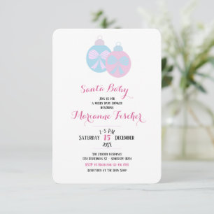 Winter-Santa-Baby-Mädchen-Einladung zur Babyparty