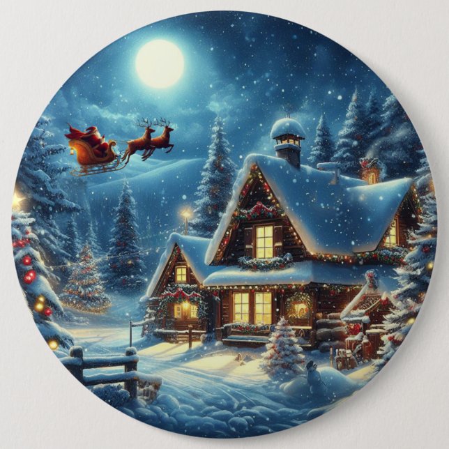 Winter/Santa/Weihnachten/Schnee Button (Vorderseite)