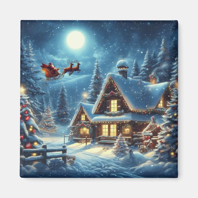 Winter/Santa/Weihnachten/Schnee Magnet (Vorne)