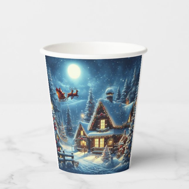 Winter/Santa/Weihnachten/Schnee Pappbecher (Vorderseite)