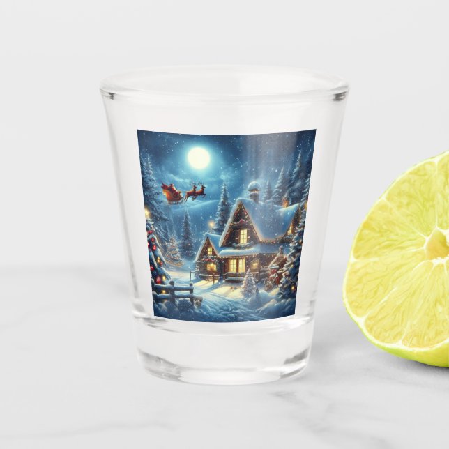Winter/Santa/Weihnachten/Schnee Schnapsglas (Vorderseite)