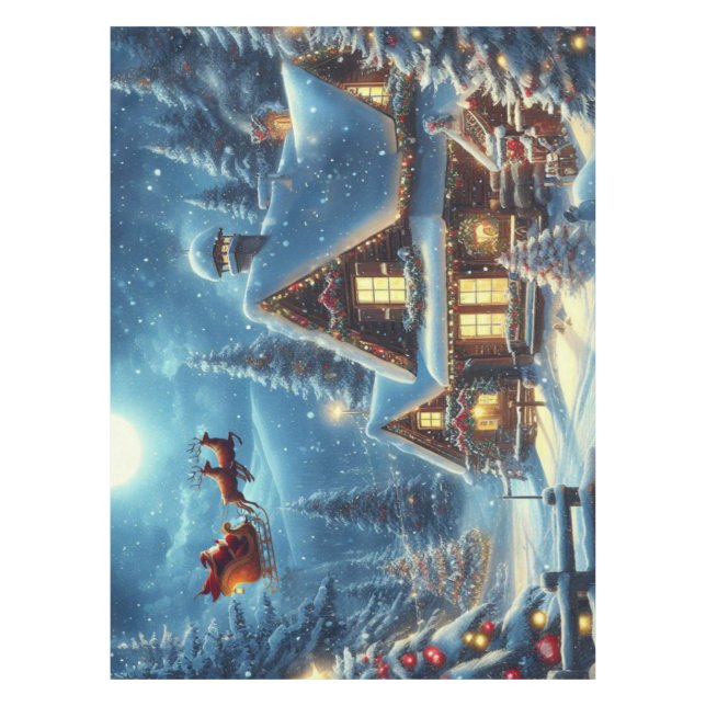 Winter/Santa/Weihnachten/Schnee Tischdecke (Vorderseite)