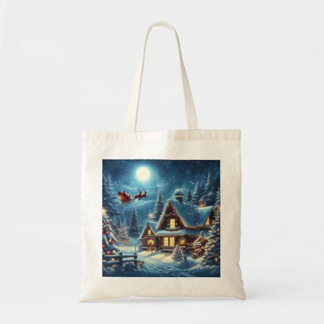 Winter/Santa/Weihnachten/Schnee Tragetasche (Vorne)