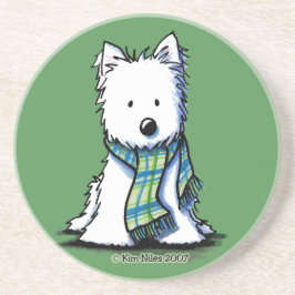 Winter Scarf Westie Untersetzer