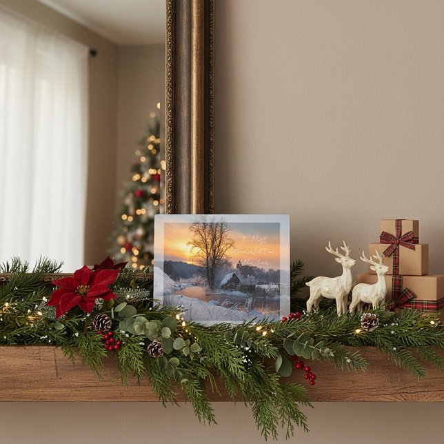 Winter scene custom Christmas Holiday Fotoplatte (Von Creator hochgeladen)