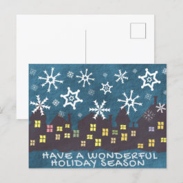 Winter Scene Holiday Postcard Postkarte