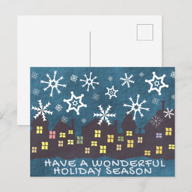 Winter Scene Holiday Postcard Postkarte (Vorne/Hinten)