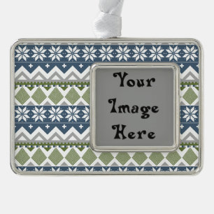Winter-Schalrahmen-Ornament Rahmen-Ornament Silber
