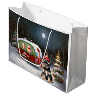 Winter Schnauzer Caravan Weihnachtsabenteuer Große Geschenktüte