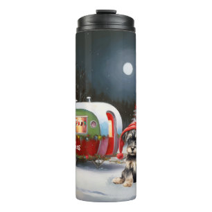 Winter-Schnauzer-Caravan-Weihnachtsabenteuer Thermosbecher