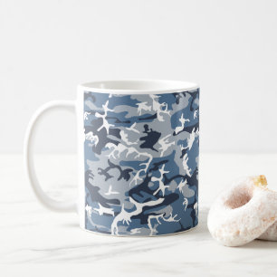 Winter-Schnee-Blau-Tarnmuster, Militär, Armee Kaffeetasse