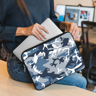 Winter-Schnee-Blau-Tarnmuster, Militär, Armee Laptopschutzhülle