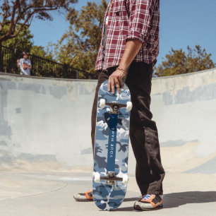 Winter-Schnee-Blau-Tarnung Ihren Namen personalisi Skateboard