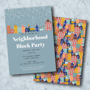 Winter-Schnee-Blockparty im Viertel Einladung