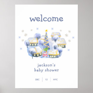Winter-Schnee Es braucht ein Dorf Baby Shower Will Poster