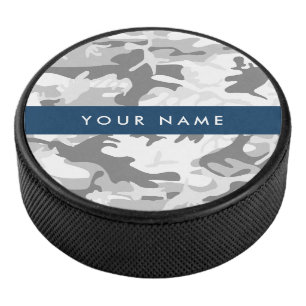 Winter-Schnee-Grau-Tarnung Ihren Namen personalisi Eishockey Puck