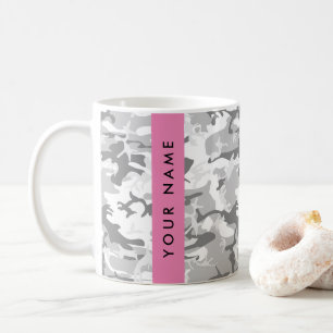 Winter-Schnee-Grau-Tarnung Ihren Namen personalisi Kaffeetasse