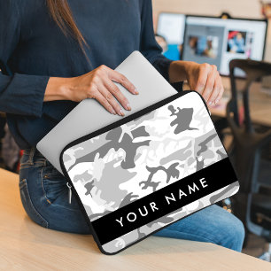 Winter-Schnee-Grau-Tarnung Ihren Namen personalisi Laptopschutzhülle