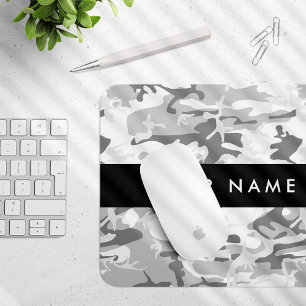 Winter-Schnee-Grau-Tarnung Ihren Namen personalisi Mousepad
