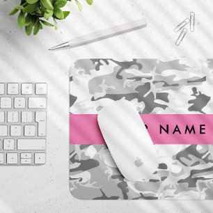 Winter-Schnee-Grau-Tarnung Ihren Namen personalisi Mousepad
