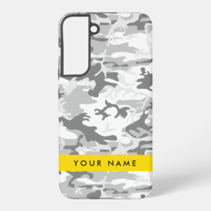 Winter-Schnee-Grau-Tarnung Ihren Namen personalisi Samsung Galaxy Hülle